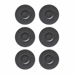 Villeroy & Boch Manufacture Rock Kaffeeuntertasse Schwarz Ø 15,4 Cm 6er Set