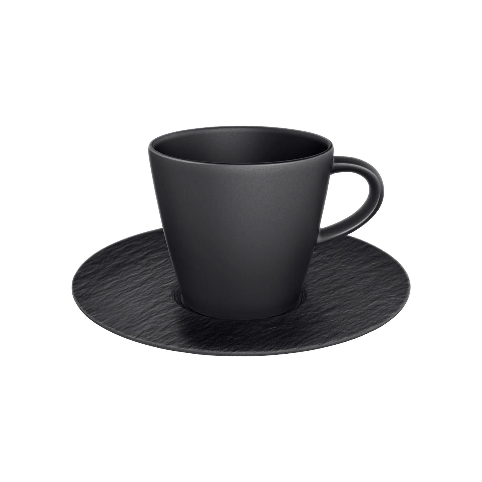 Villeroy & Boch Manufacture Rock Kaffeetasse Mit Untertasse Schwarz 1 Villeroy & Boch Manufacture Rock Kaffeetasse Mit Untertasse Schwarz