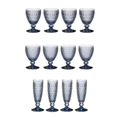 Villeroy & Boch Boston Coloured Weißwein- & Sektgläser Set 12er Set Blau