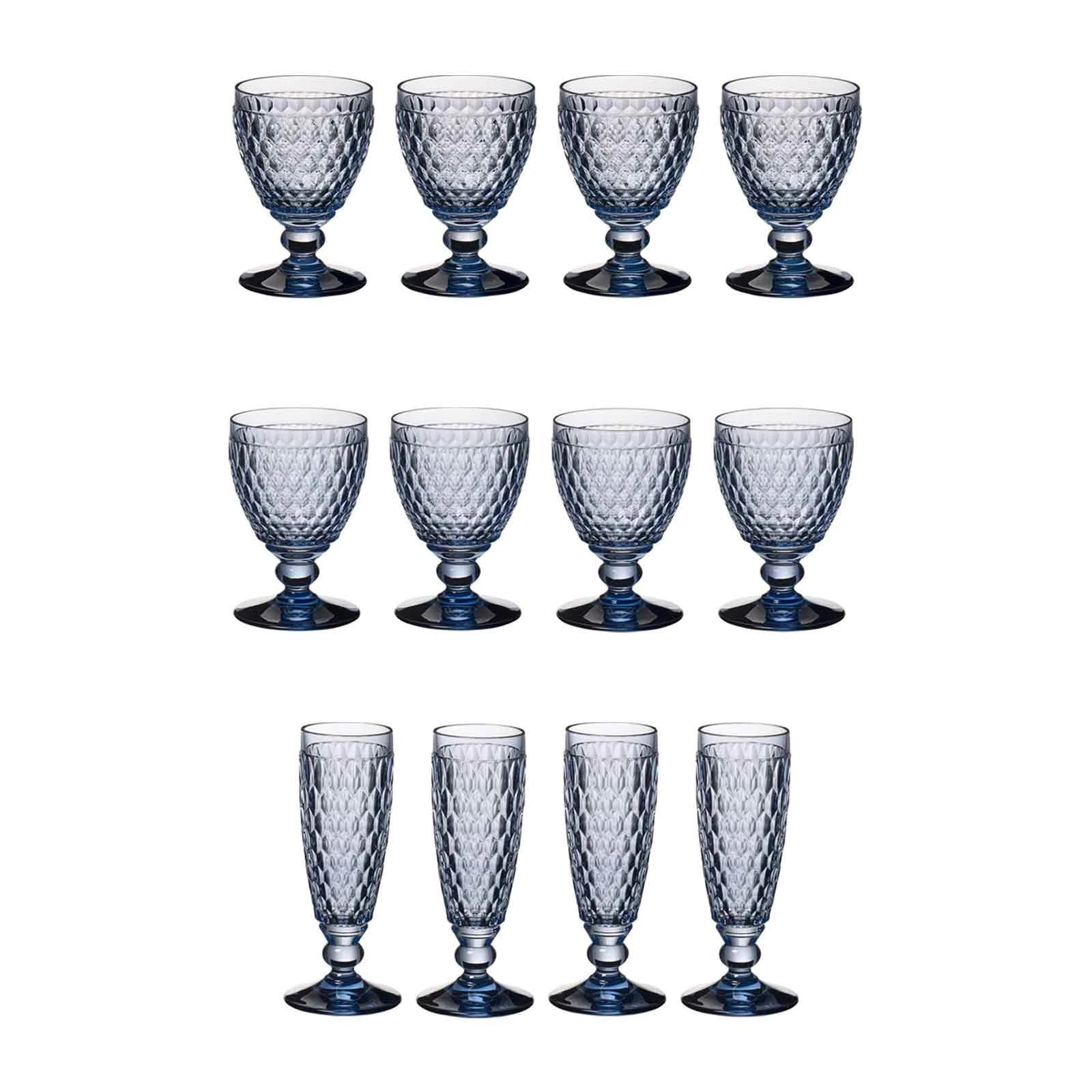 Villeroy & Boch Boston Coloured Weißwein- & Sektgläser Set 12er Set Blau 1 Villeroy & Boch Boston Coloured Weißwein- & Sektgläser Set 12er Set Blau